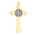 Krzyż metalowy z medalem Św.Benedykta złoty 8 cm